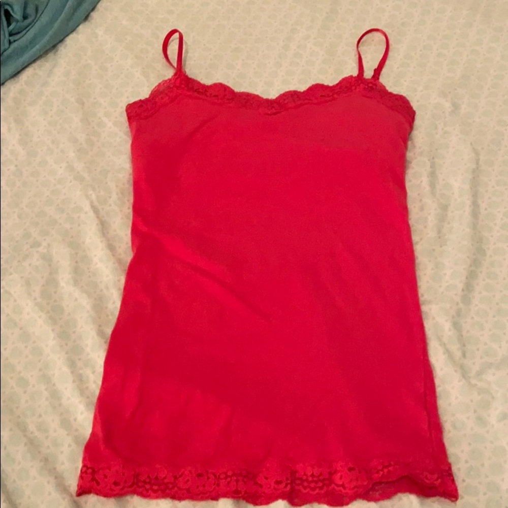 Pink cami w/ lace trim